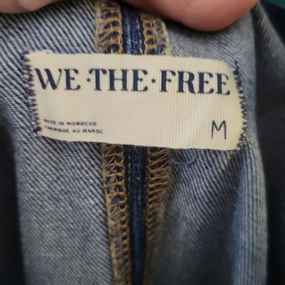We The Free High Rollers Jumpsuit Sapphire Blue Denim Apparel - Picture 3 of 4